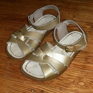 Gold Saltwater Sandals toddler sz 9